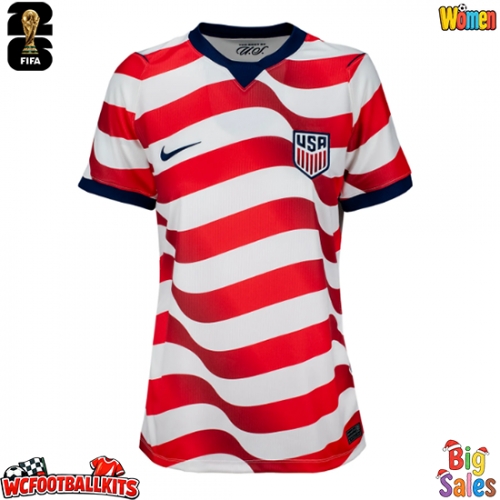 United States Replica Home Stadium Shirt for Women World Cup 2026 Short Sleeve
